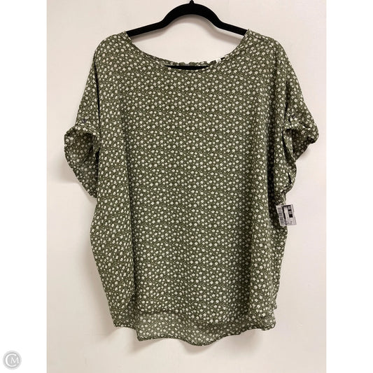 Top Short Sleeve By Maurices In Green & White, Size: Xl