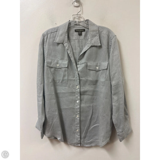 Blouse Long Sleeve By Tommy Bahama In Grey, Size: M
