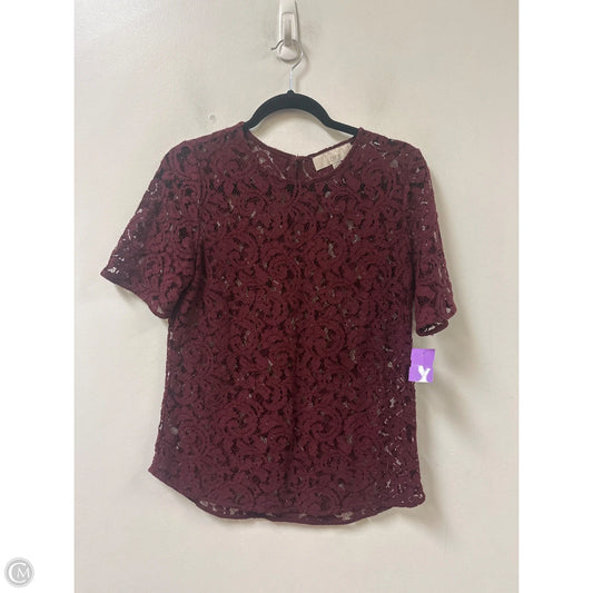Top Short Sleeve By Loft In Red, Size: M