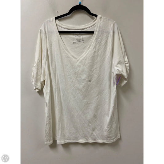 Top Short Sleeve By Lane Bryant In White, Size: 3x