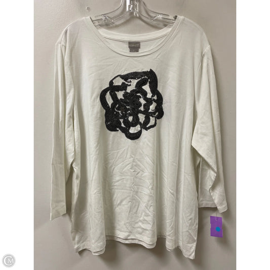 Top Long Sleeve By Chicos In White, Size: 1x