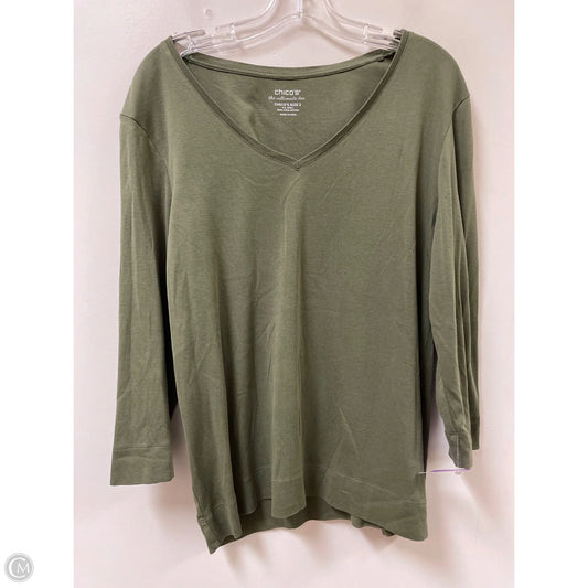 Top Long Sleeve By Chicos In Green, Size: L