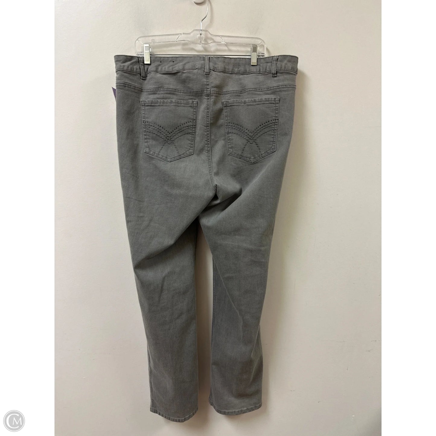 Jeans Skinny By Roz And Ali In Grey Denim, Size: 18