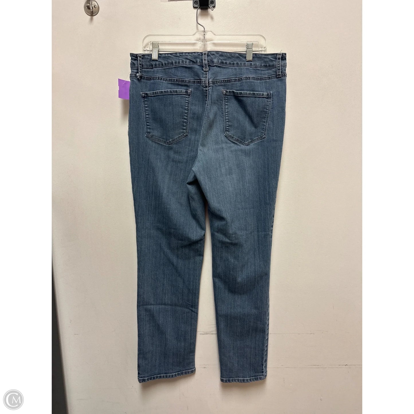 Jeans Straight By Bandolino In Blue Denim, Size: 16