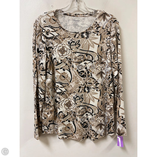 Top Long Sleeve By Chicos In Black & Cream, Size: L