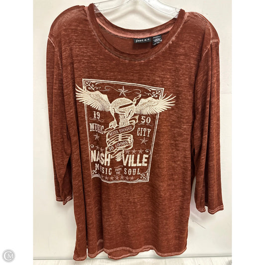 Top Long Sleeve By Clothes Mentor In Brown, Size: L