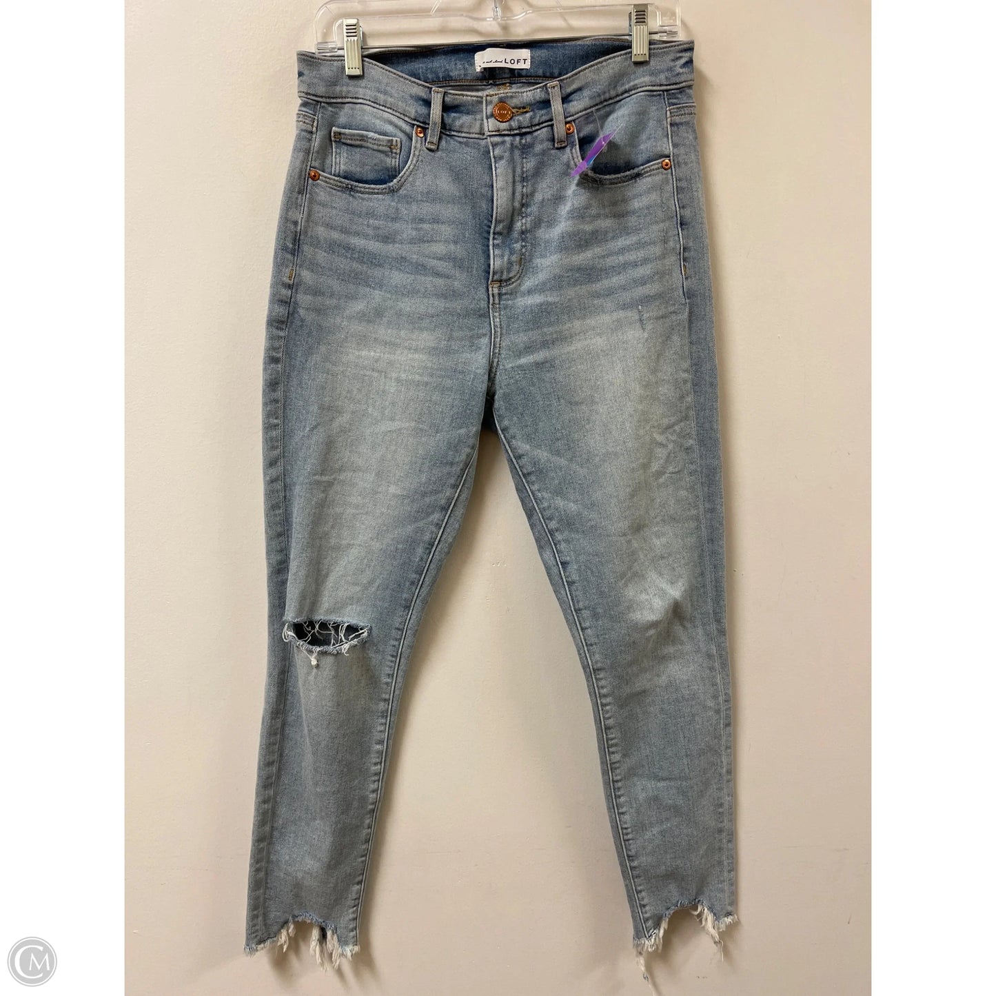 Jeans Skinny By Loft In Blue Denim, Size: 10