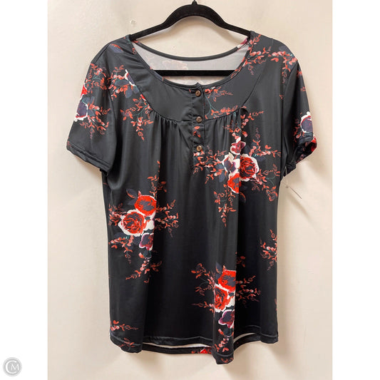 Top Short Sleeve By Clothes Mentor In Floral Print, Size: 1x