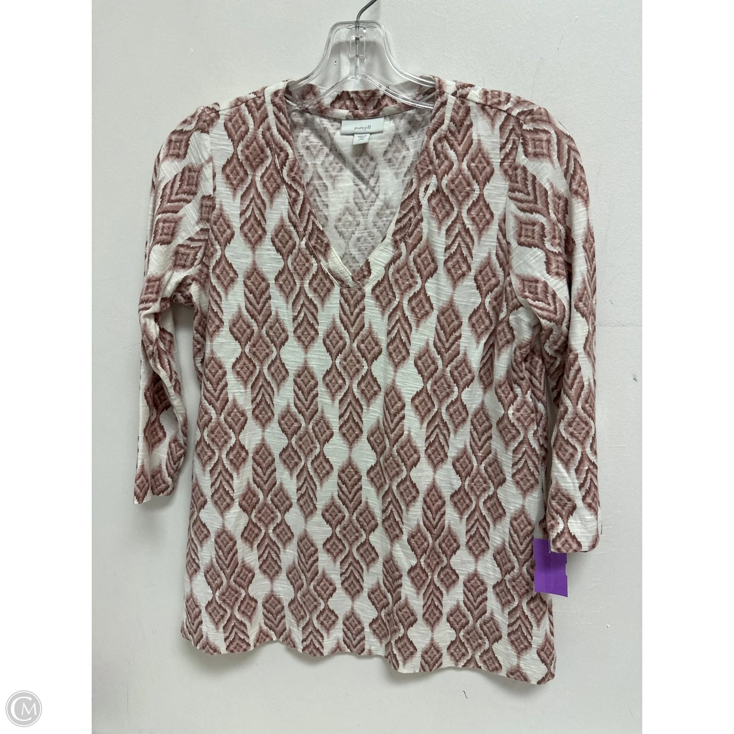 Top Long Sleeve By Pure Jill In Pink & White, Size: Xsp