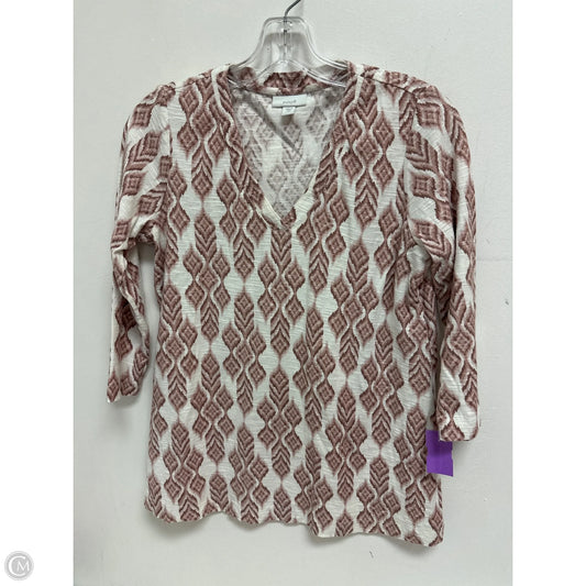 Top Long Sleeve By Pure Jill In Pink & White, Size: Xsp