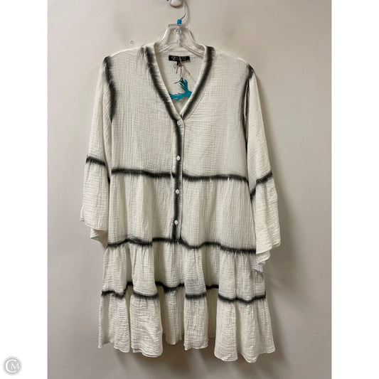 Dress Casual Midi By Clothes Mentor In Grey & White, Size: S