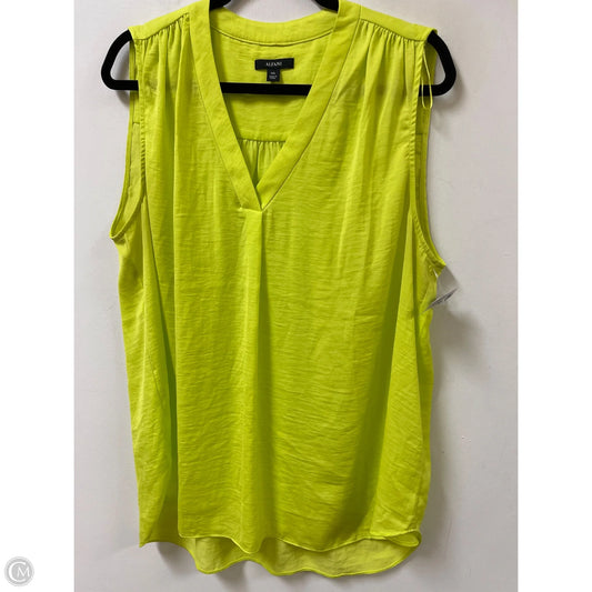 Top Sleeveless By Alfani In Yellow, Size: 1x
