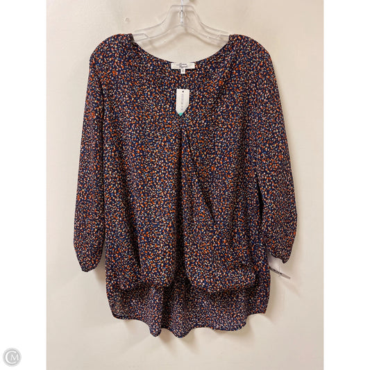Top Long Sleeve By Clothes Mentor In Blue & Cream, Size: Xl