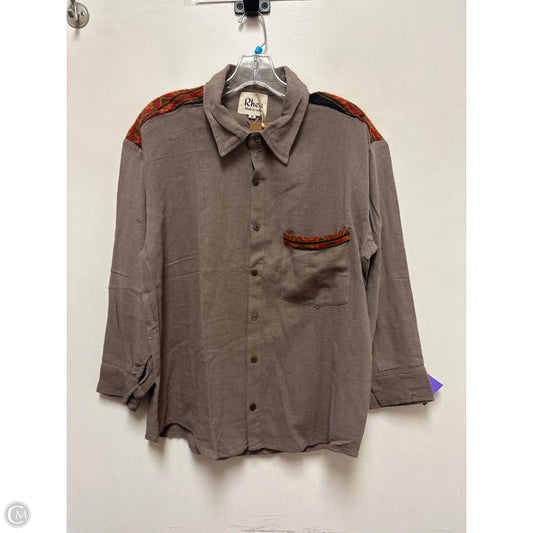 Blouse Long Sleeve By Clothes Mentor In Brown, Size: M