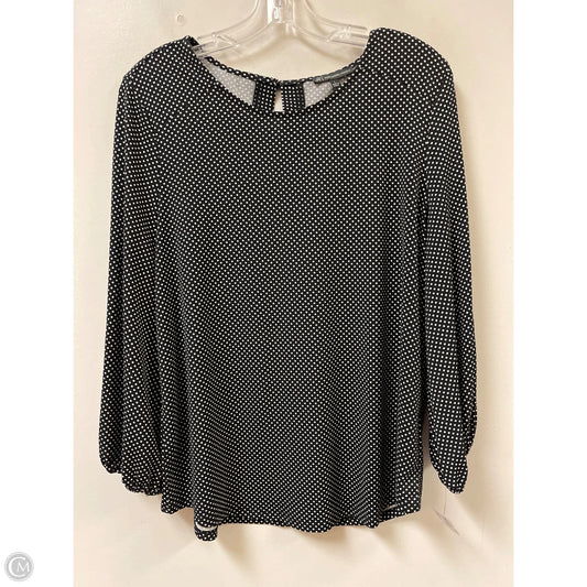 Top Long Sleeve By Adrianna Papell In Polkadot Pattern, Size: L
