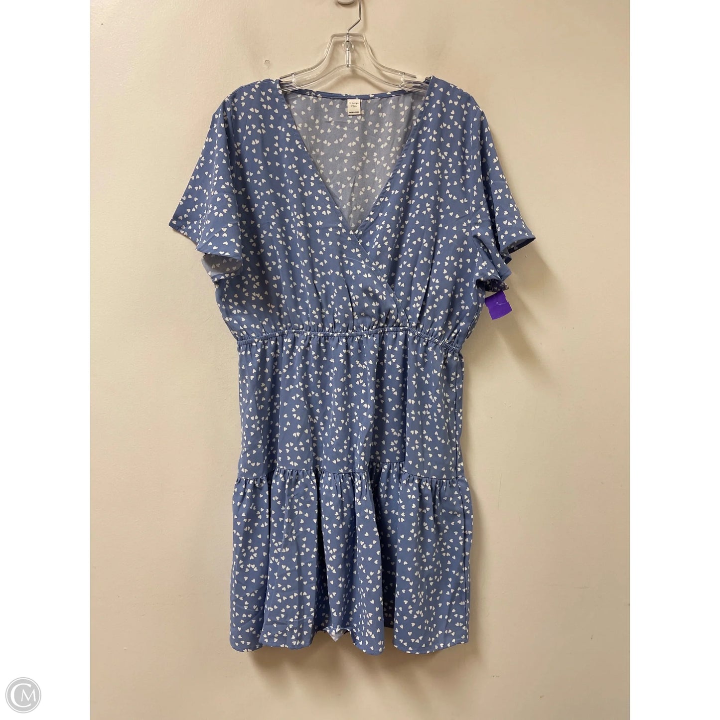 Dress Casual Short By Clothes Mentor In Blue & White, Size: Xl