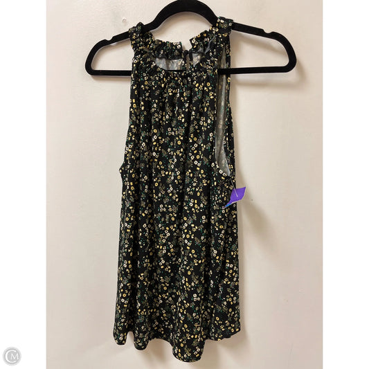 Top Sleeveless By Adrianna Papell In Black & Yellow, Size: L