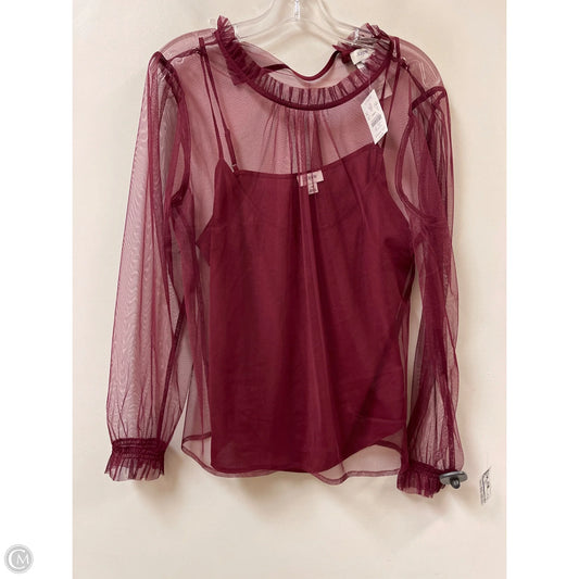 Top 2pc Long Sleeve By J. Crew In Red, Size: M