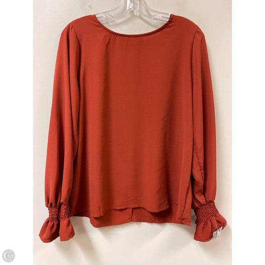 Top Long Sleeve By She + Sky In Orange, Size: L