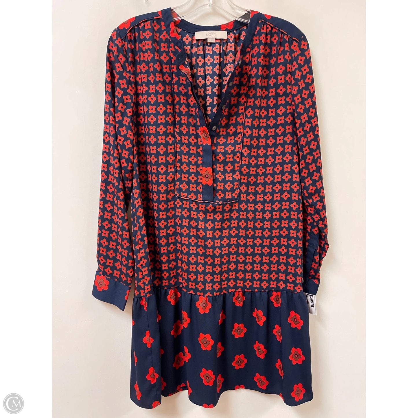 Dress Casual Short By Loft In Blue & Red, Size: M