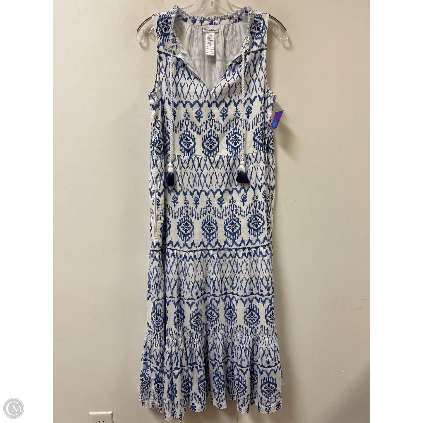 Dress Casual Maxi By Tommy Bahama In Blue & White, Size: Xs