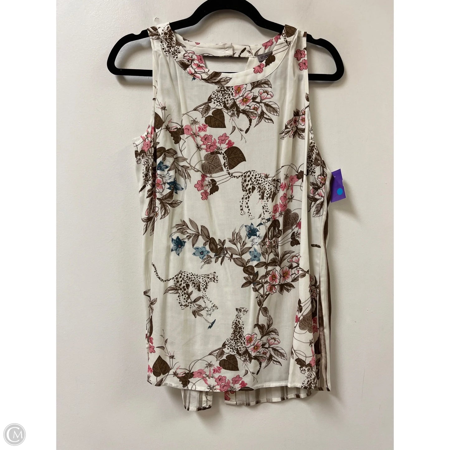 Top Sleeveless By Sharon Young In Brown & Pink, Size: S