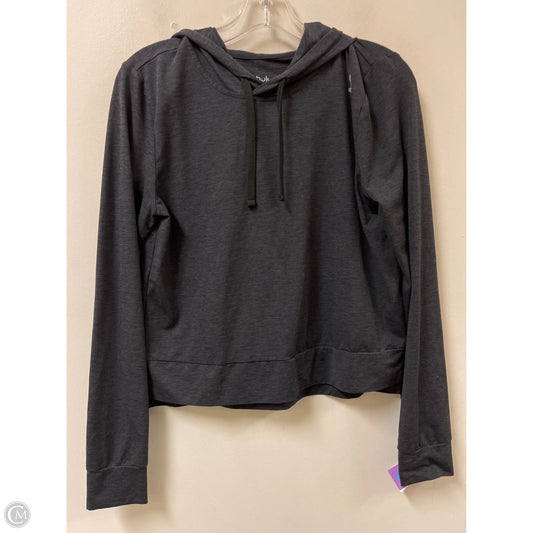 Athletic Top Long Sleeve Hoodie By Reebok In Grey, Size: S