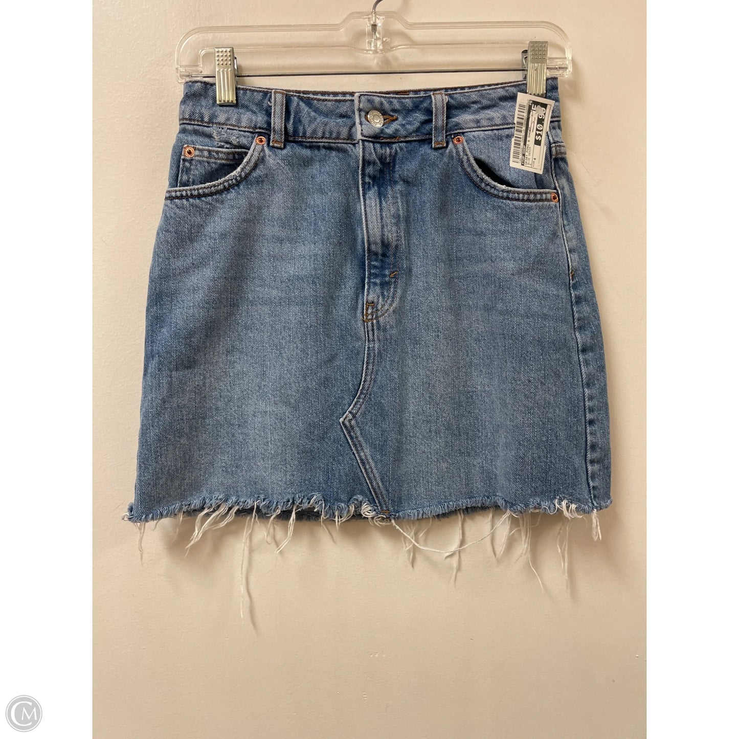 Skirt Mini & Short By Top Shop In Blue Denim, Size: 4