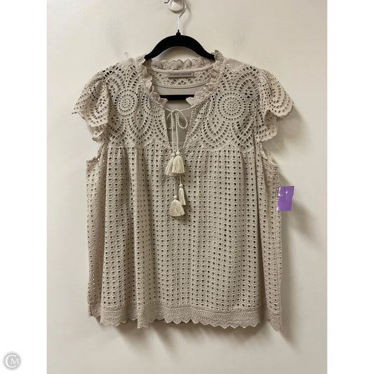 Top 2pc Short Sleeve By Sharon Young In Cream, Size: M