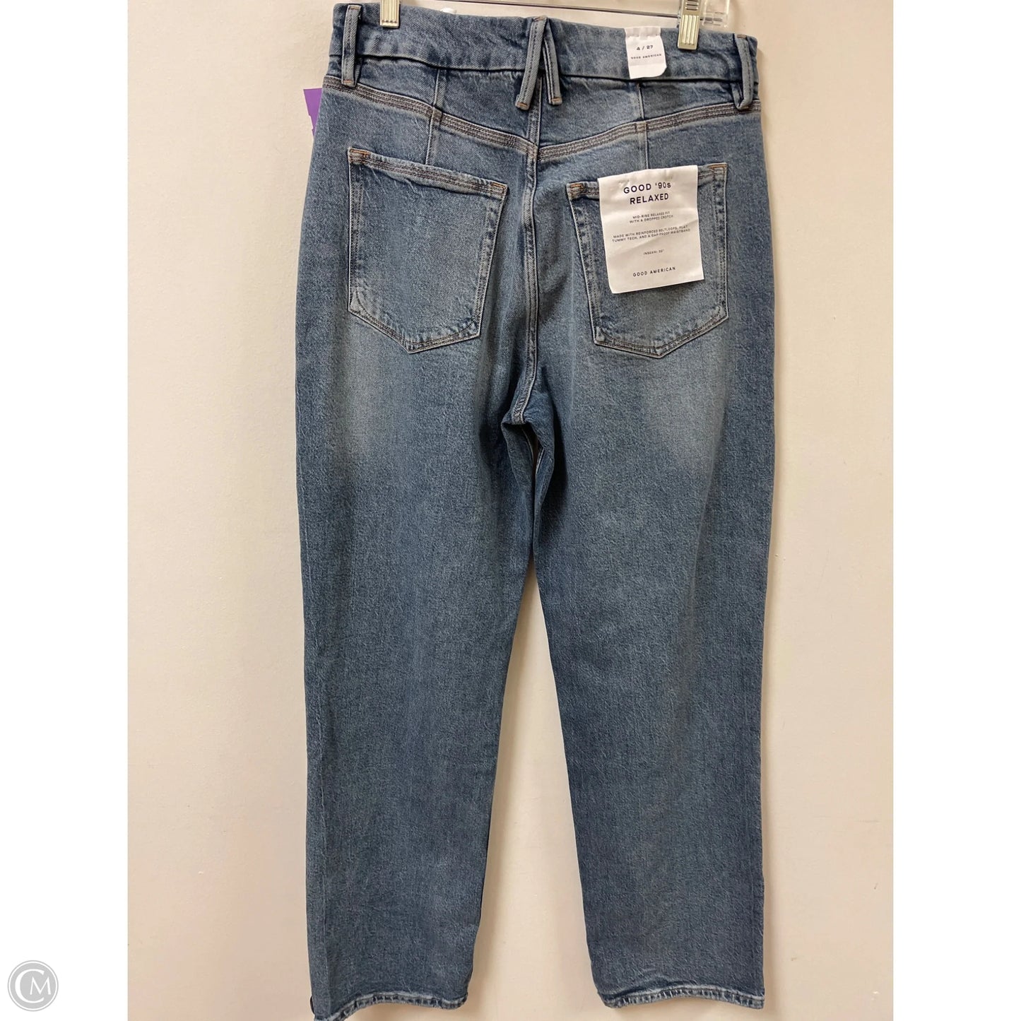 Jeans Straight By Good American In Blue Denim, Size: 4