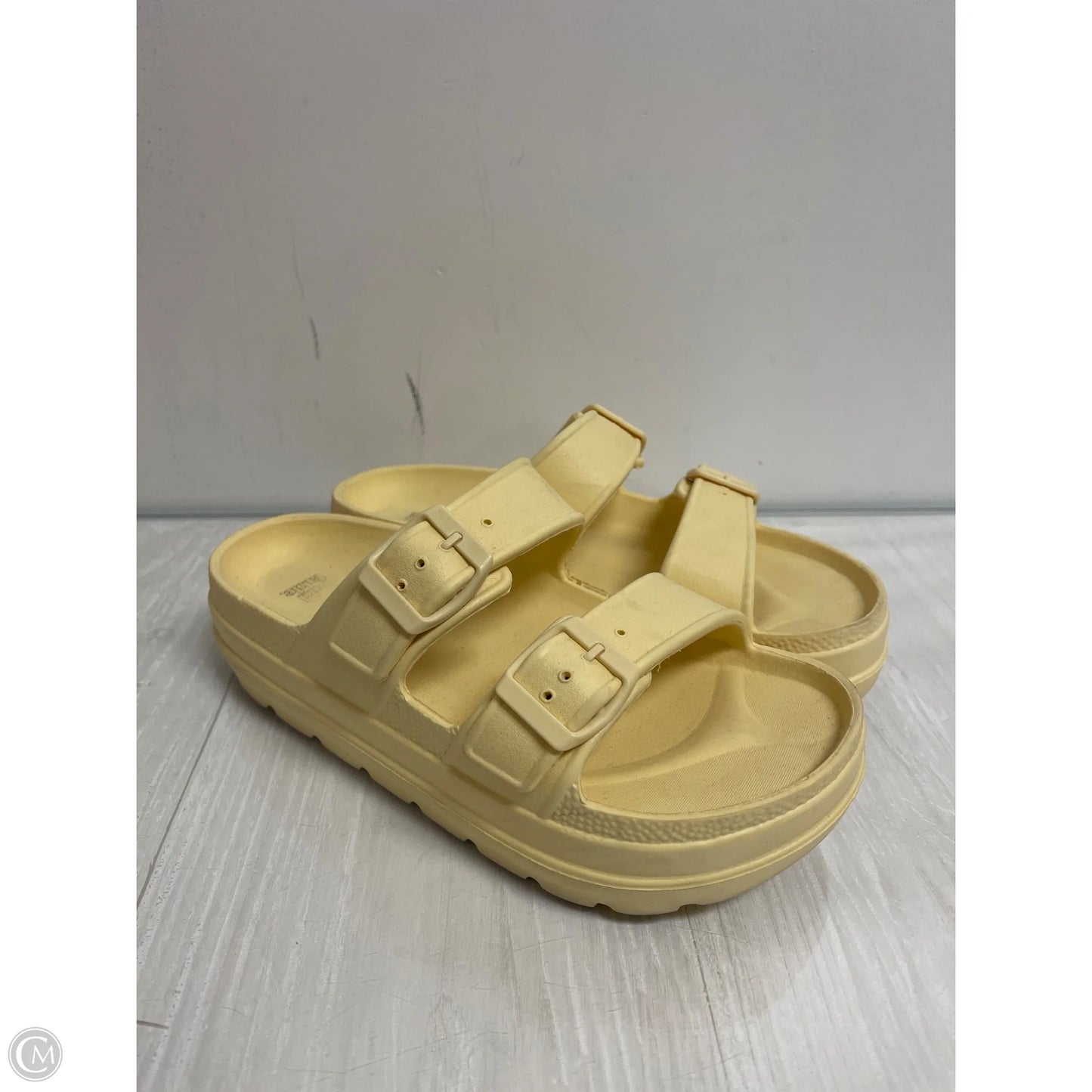 Sandals Heels Platform By Wild Fable In Yellow, Size: 7
