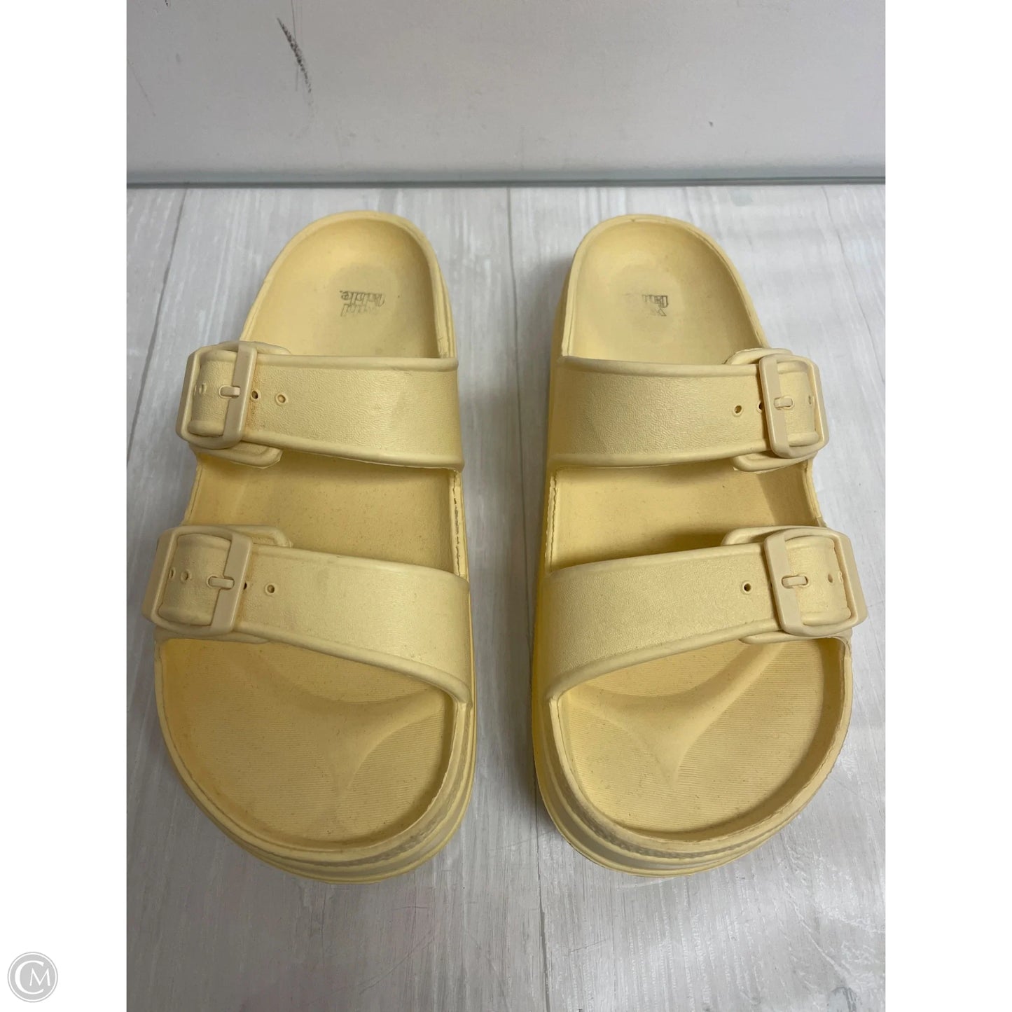 Sandals Heels Platform By Wild Fable In Yellow, Size: 7