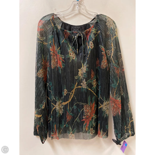 Top Long Sleeve By Johnny Was In Floral Print, Size: L