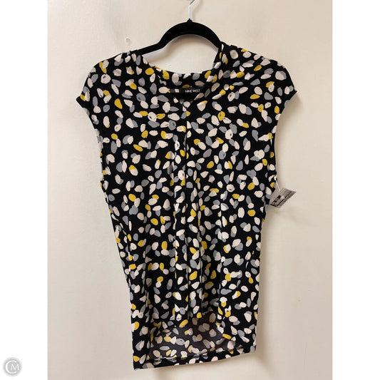 Top Sleeveless By Nine West In Black & Yellow, Size: L