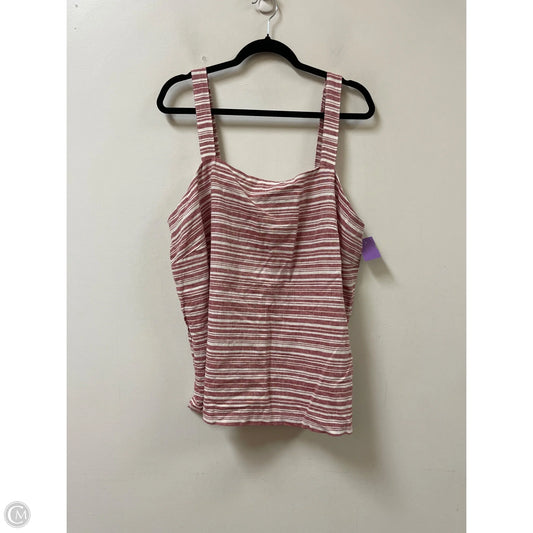 Top Sleeveless By Cato In Red & White, Size: 1x