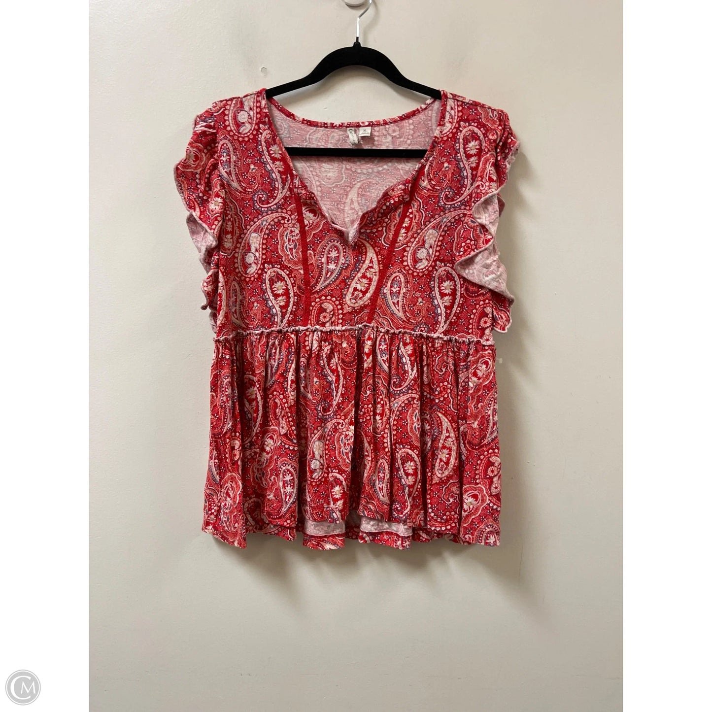 Top Short Sleeve By Cato In Red, Size: Xl