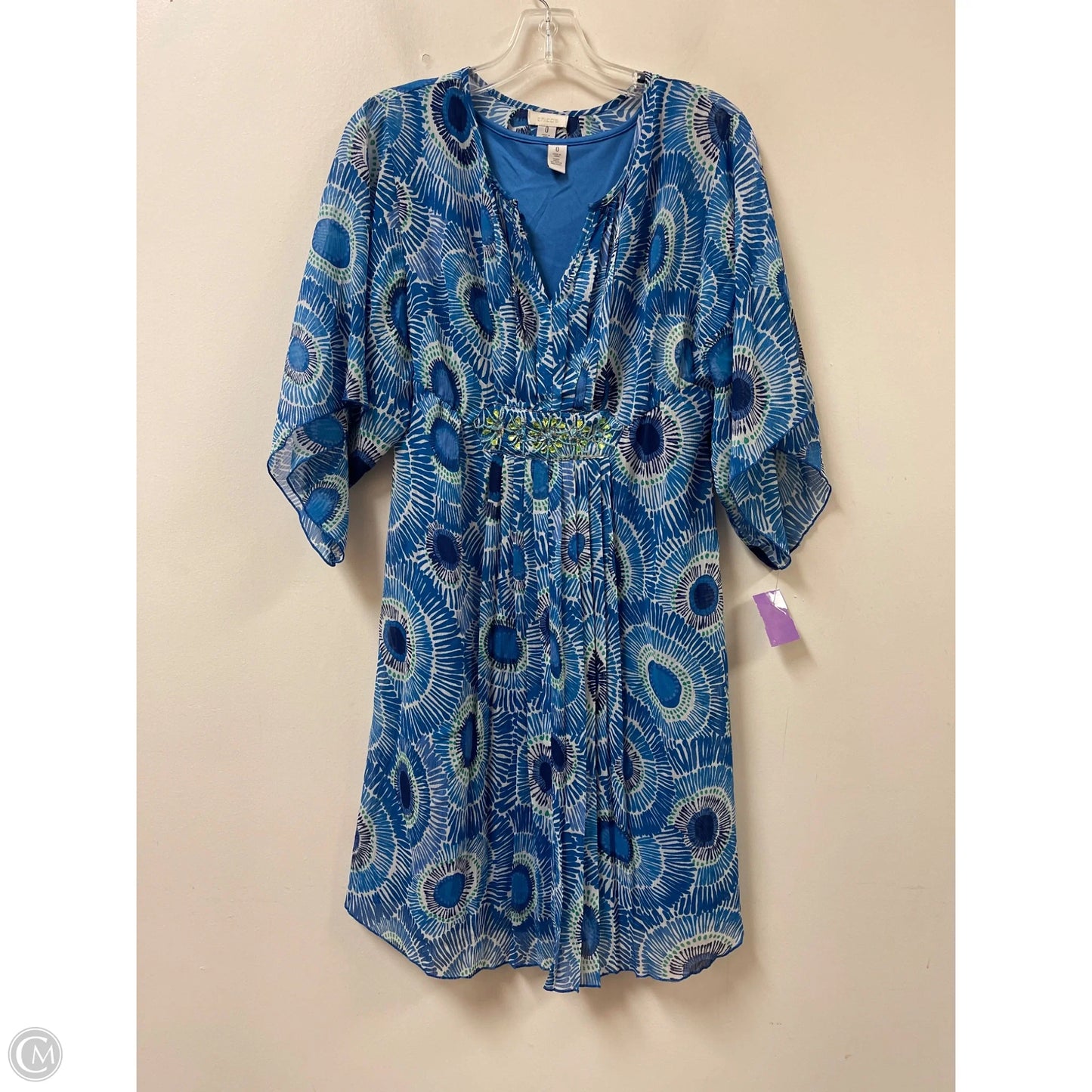Dress Set 2pc By Chicos In Blue & White, Size: S