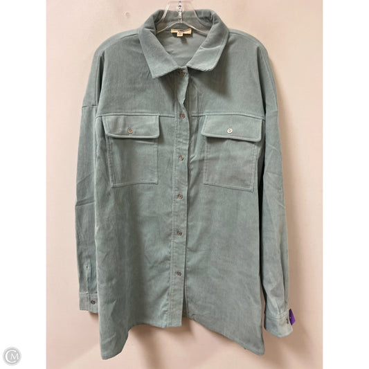 Jacket Shirt By Entro In Blue, Size: Xl