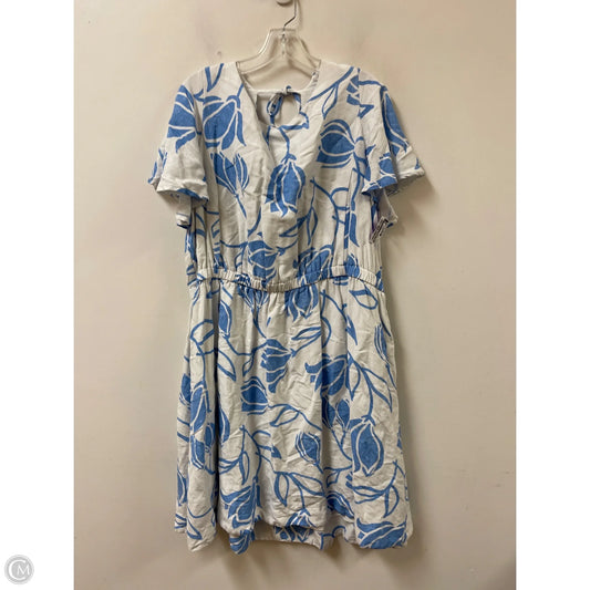 Dress Casual Short By Lane Bryant In Blue & White, Size: 2x
