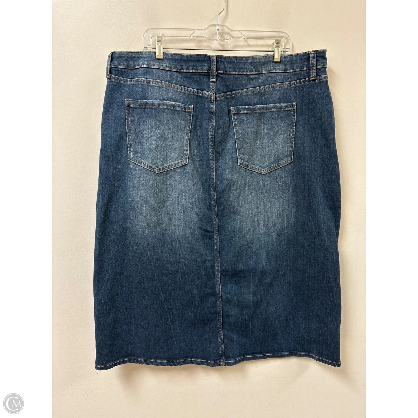 Skirt Midi By Time And Tru In Blue Denim, Size: 20