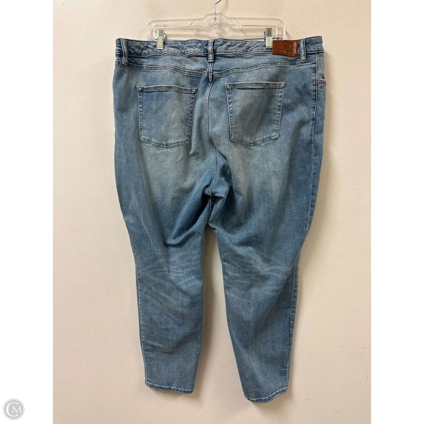 Jeans Straight By Lauren By Ralph Lauren In Blue Denim, Size: 22
