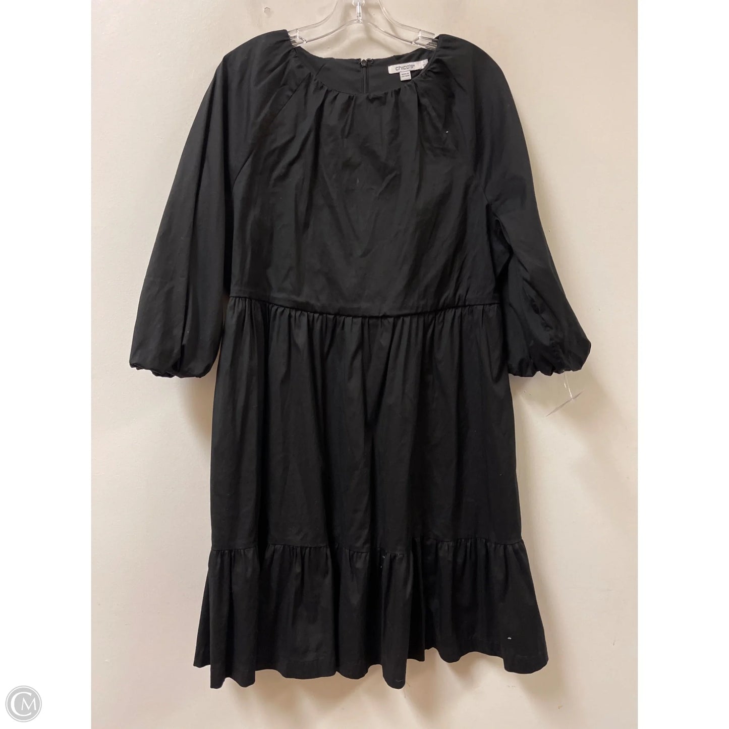 Dress Casual Midi By Chicos In Black, Size: M
