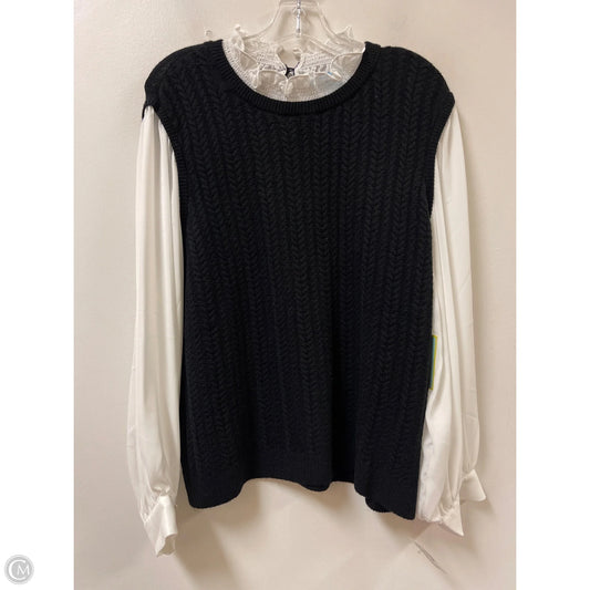 Top Long Sleeve By Cece In Black & White, Size: Xl