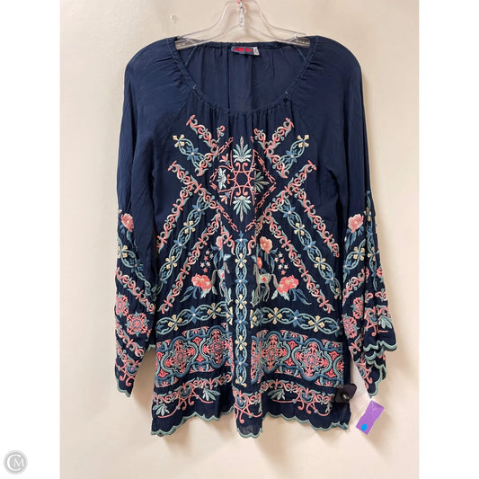 Top Long Sleeve By Johnny Was In Navy, Size: Xs