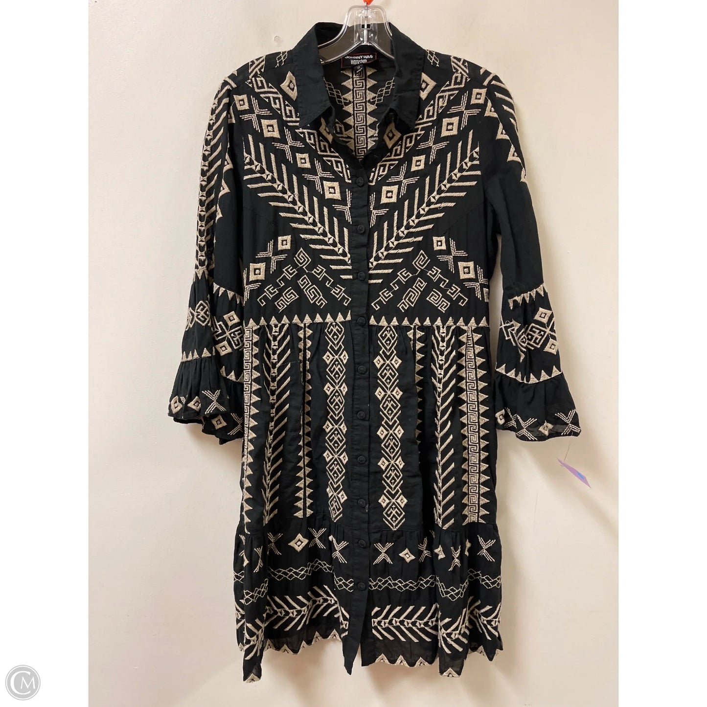 Dress Casual Short By Johnny Was In Black & Cream, Size: Xs