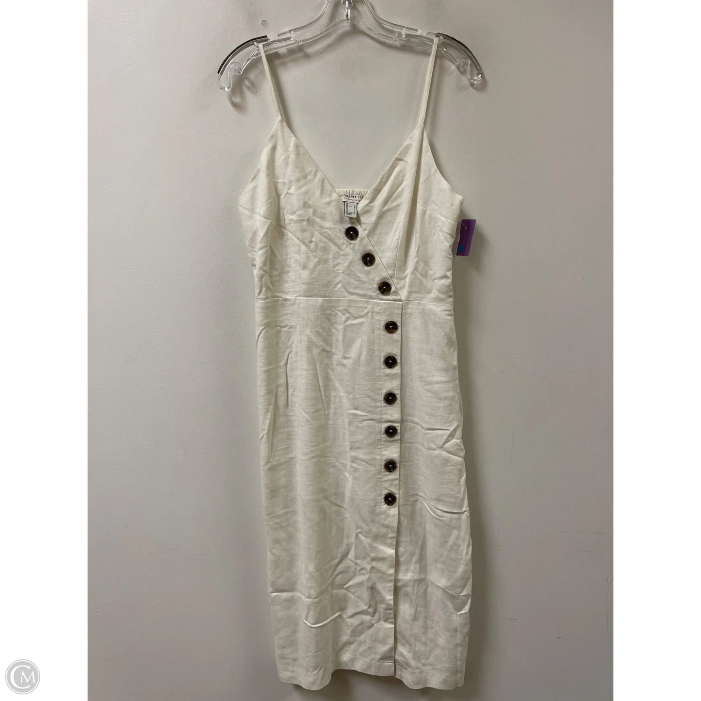 Dress Casual Midi By Forever 21 In White, Size: L