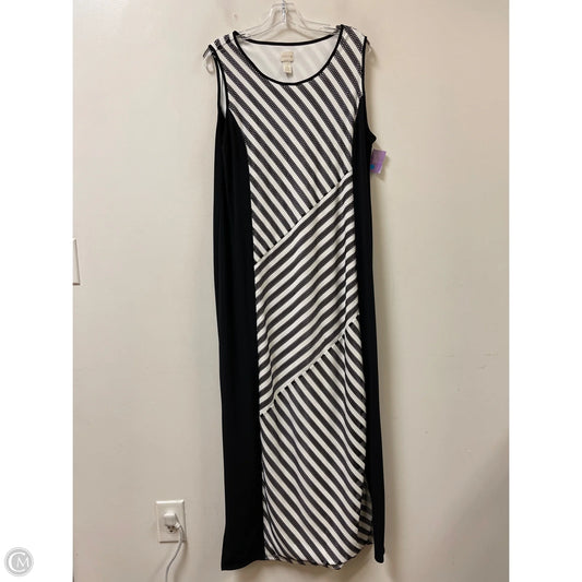 Dress Casual Maxi By Chicos In Black & White, Size: Xl