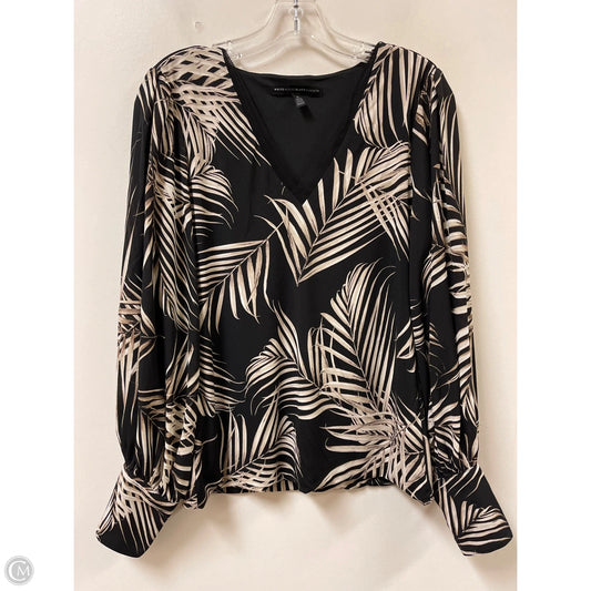 Top Long Sleeve By White House Black Market In Black & Cream, Size: M