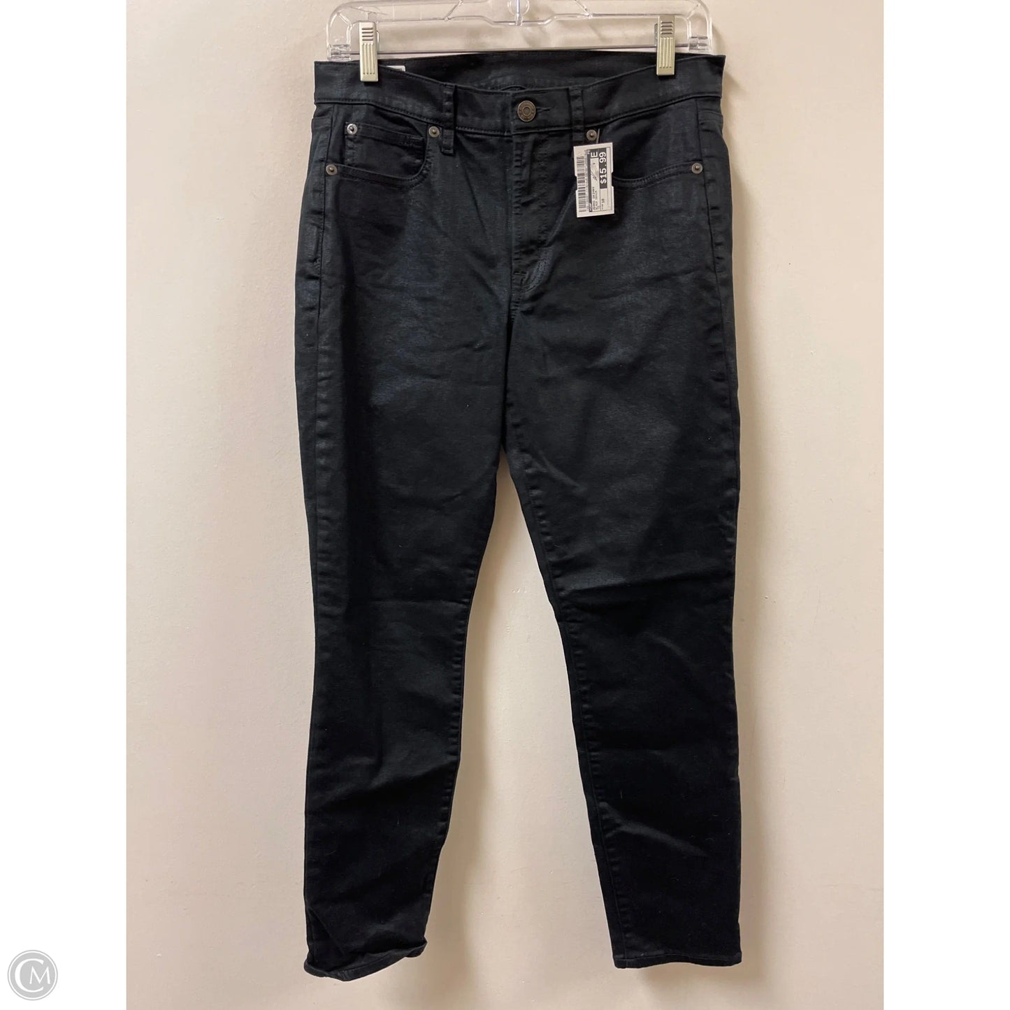 Jeans Skinny By Gap In Black Denim, Size: 10
