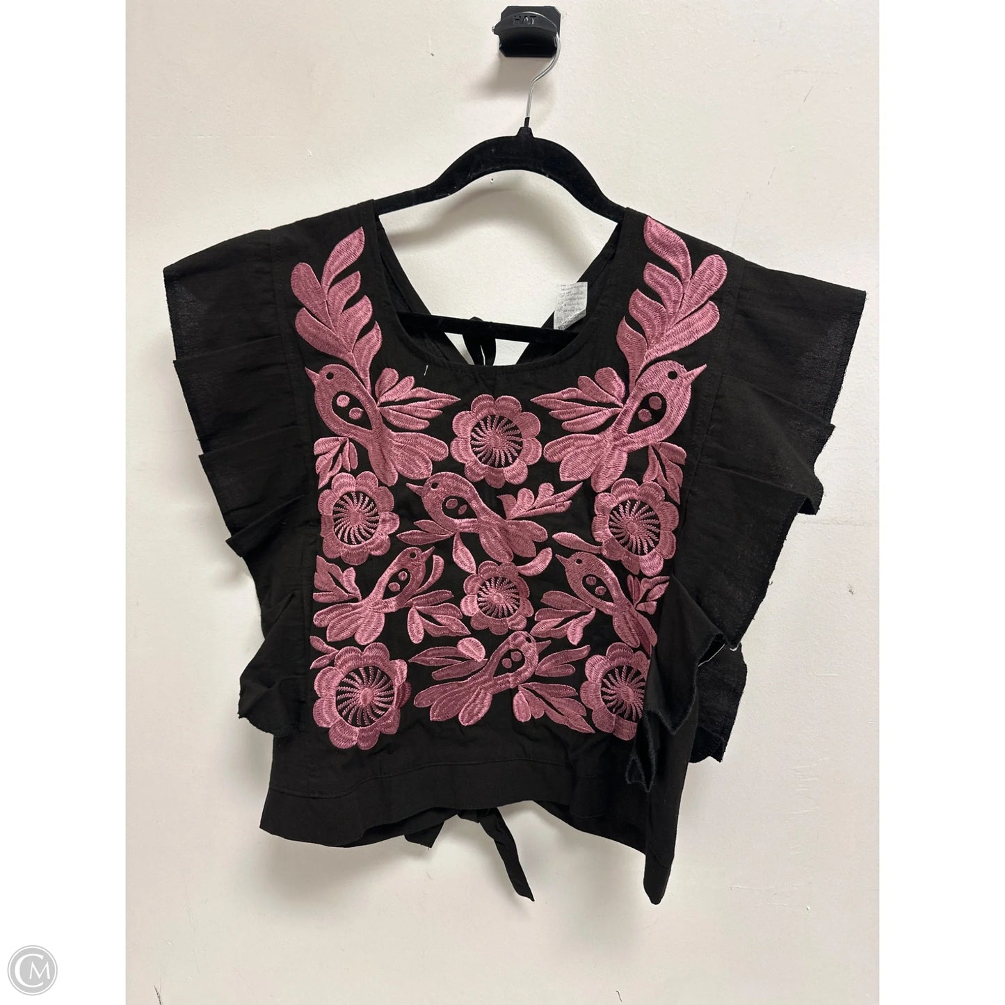 Top Short Sleeve By Clothes Mentor In Black & Pink, Size: M